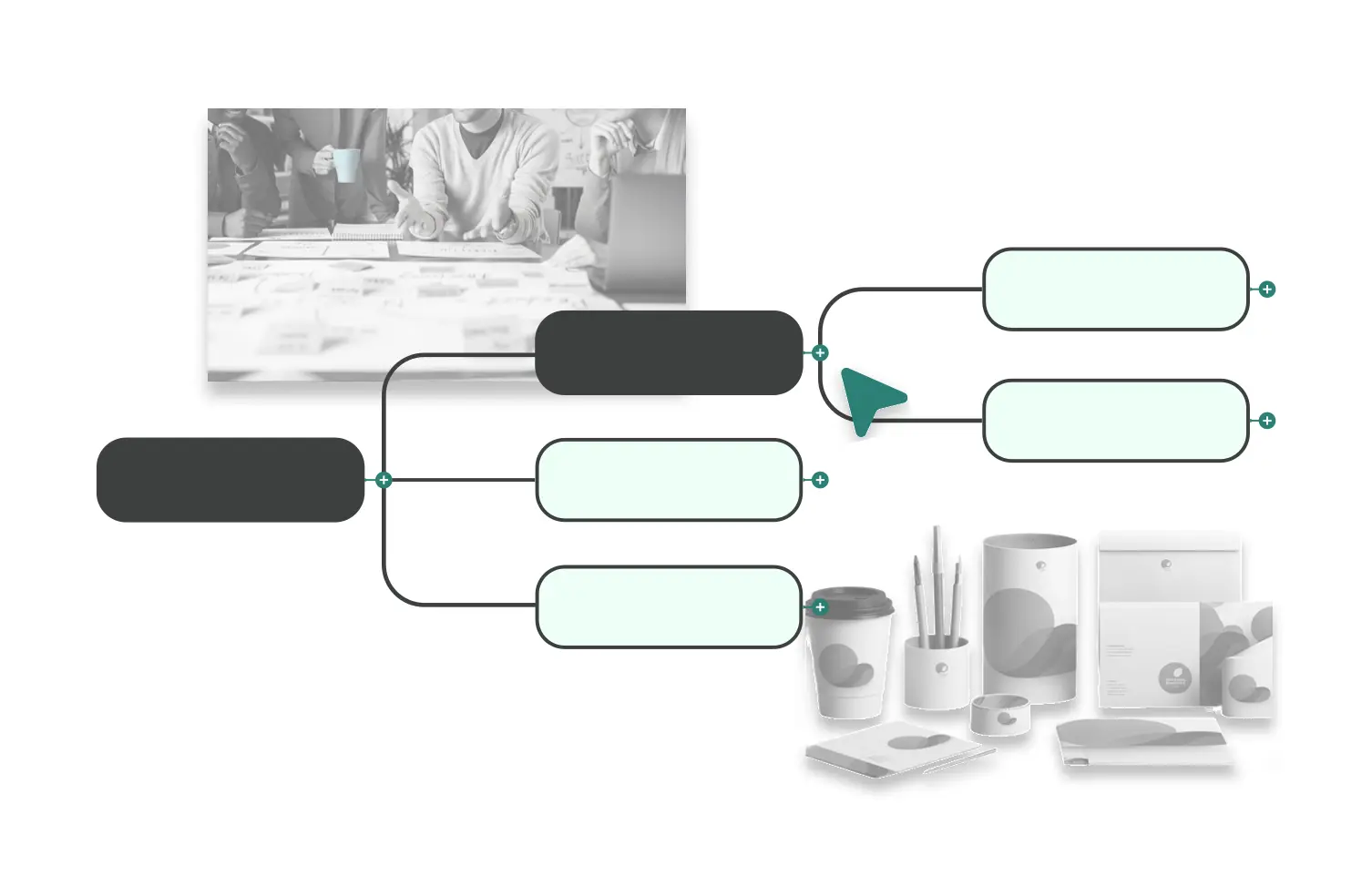 Orchesia mind map: a communications campaign broken down into tasks and subtasks.