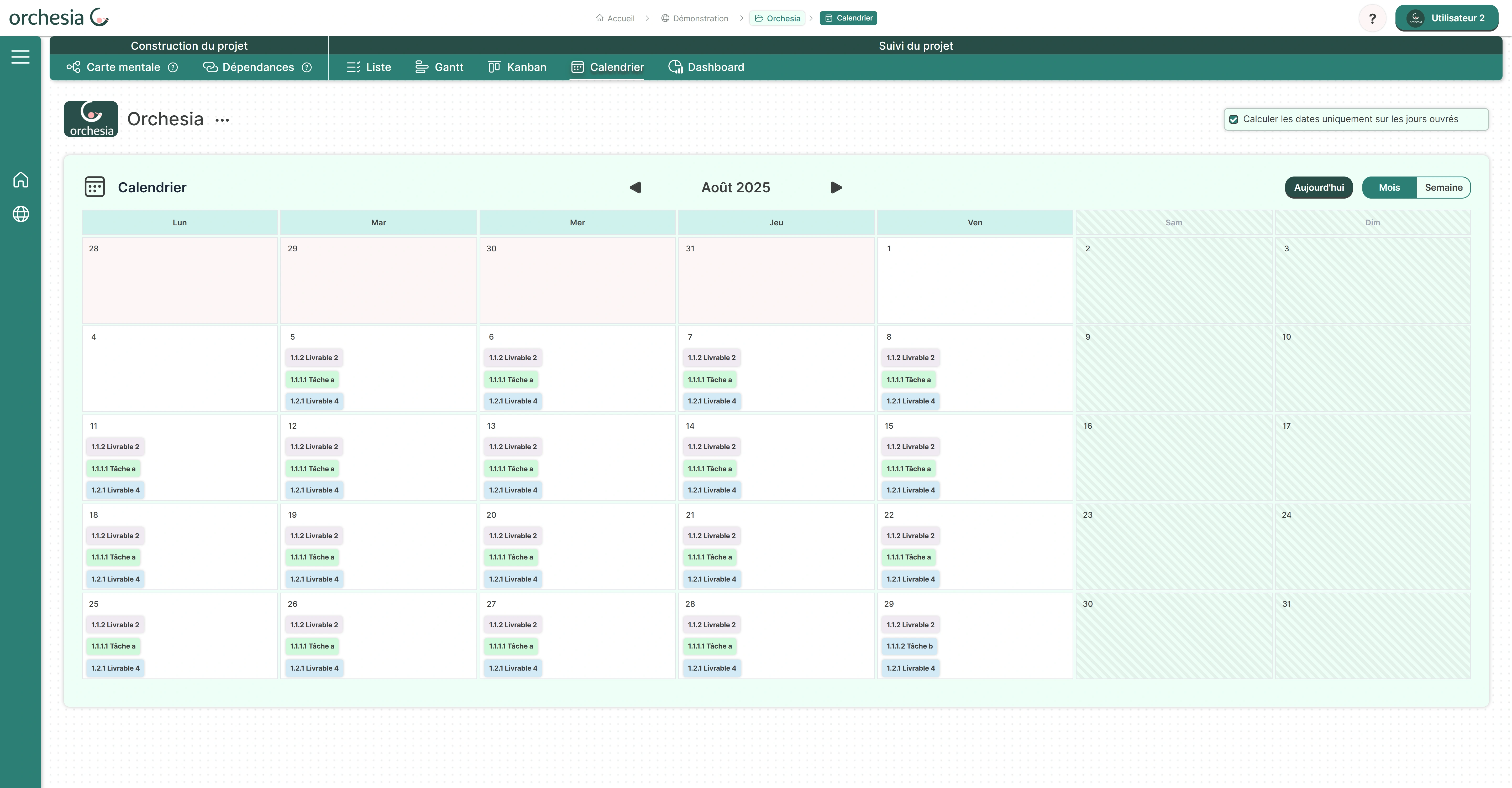 Aperçu Calendrier